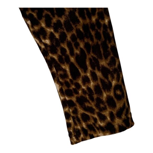 Denim & Supply Ralph Lauren Blouse Womens MED Black Brown Lace Leopard Print Tee - Picture 6 of 15